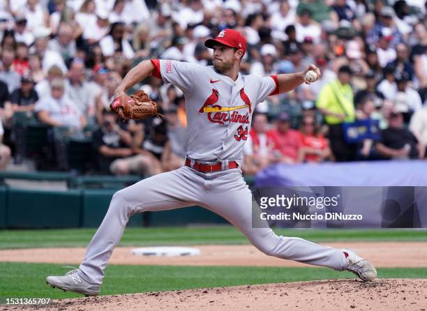 Steven Matz of the St. Louis Cardinals pitches against the Chicago White Sox at Guaranteed Rate Field on July 09, 2023 in Chicago, Illinois.