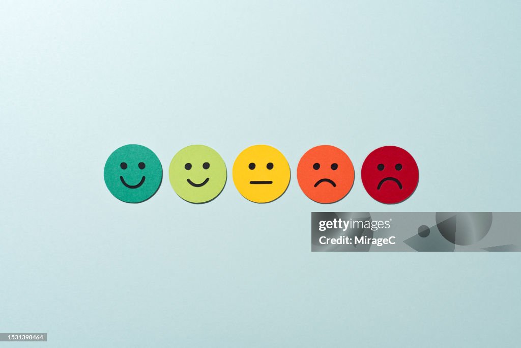 Satisfaction Feedback in Form of Smiley Face Emoticon, Paper Craft