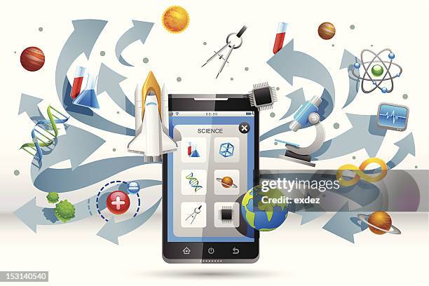 science concept for smartphone - astronomy icon stock illustrations