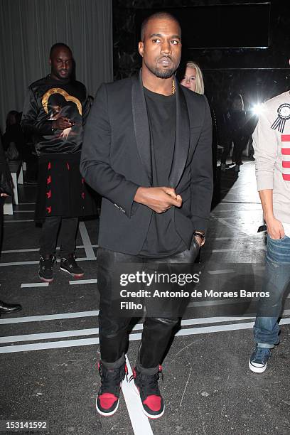 Kanye West attends the Givenchy Spring / Summer 2013 show as part of Paris Fashion Week on September 30, 2012 in Paris, France.