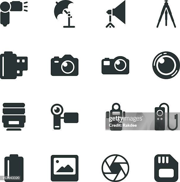 photography silhouette icons - photograph stock illustrations