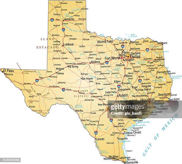 map of texas - texas stock illustrations