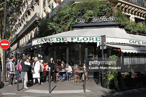 General view of the 'Cafe de Flore' on October 1, 2012 in Paris, France.