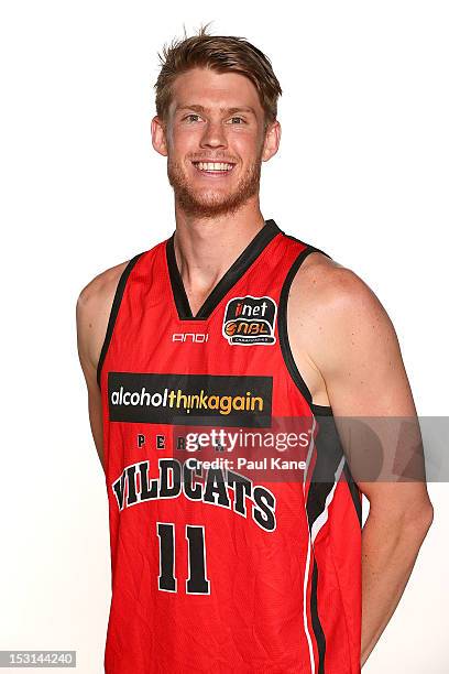 Cameron Tovey poses during the Perth Wildcats 2012/13 NBL headshots session at WA Basketball Arena on October 1, 2012 in Perth, Australia.