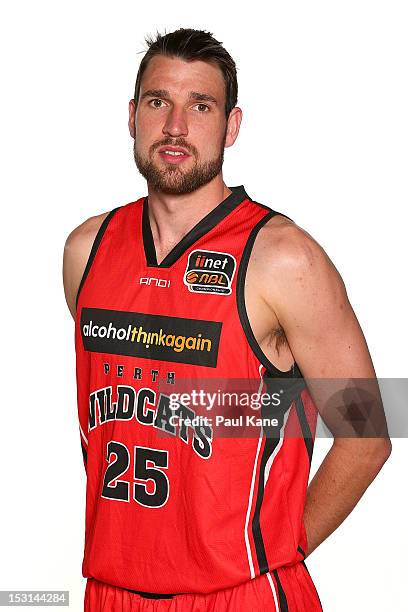 Jeremiah Trueman poses during the Perth Wildcats 2012/13 NBL headshots session at WA Basketball Arena on October 1, 2012 in Perth, Australia.