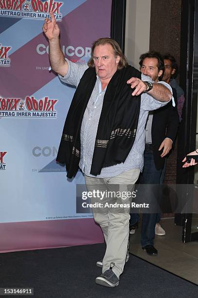 Gerard Depardieu attends the 'Asterix & Obelix - God Save Britannia' photocall at Hotel de Rome on October 1, 2012 in Berlin, Germany.