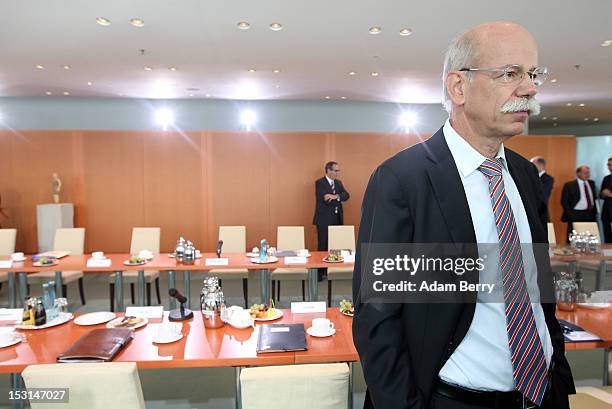 Dieter Zetsche, chairman of Daimler AG, stands prior to a meeting in the German federal chancellory on October 1, 2012 in Berlin, Germany. German...