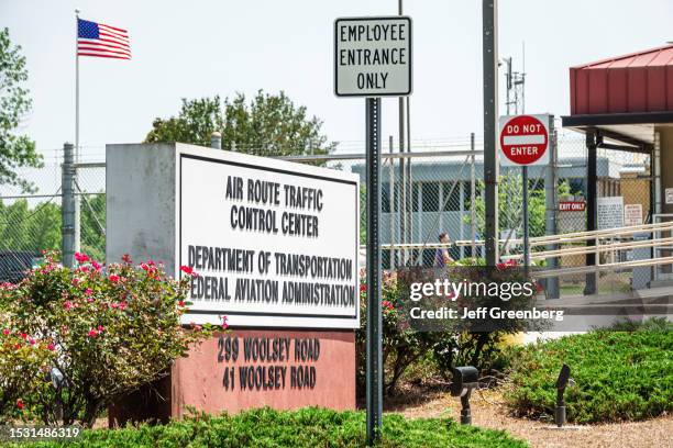 Hampton Georgia, entrance Air Route Traffic Control Center center, Department of Transportation FAA Federal Aviation Administration.