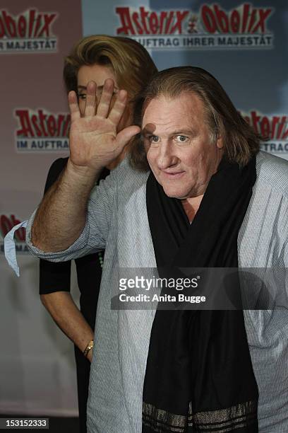 French actor Gerard Depardieu attends the "Asterix & Obelix God Save Britannia" photocall at Hotel de Rome on October 1, 2012 in Berlin, Germany.