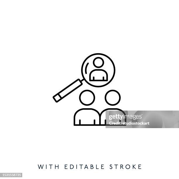 job search line icon editable stroke - 再就業培訓 幅插畫檔、美工圖案、卡通及圖標