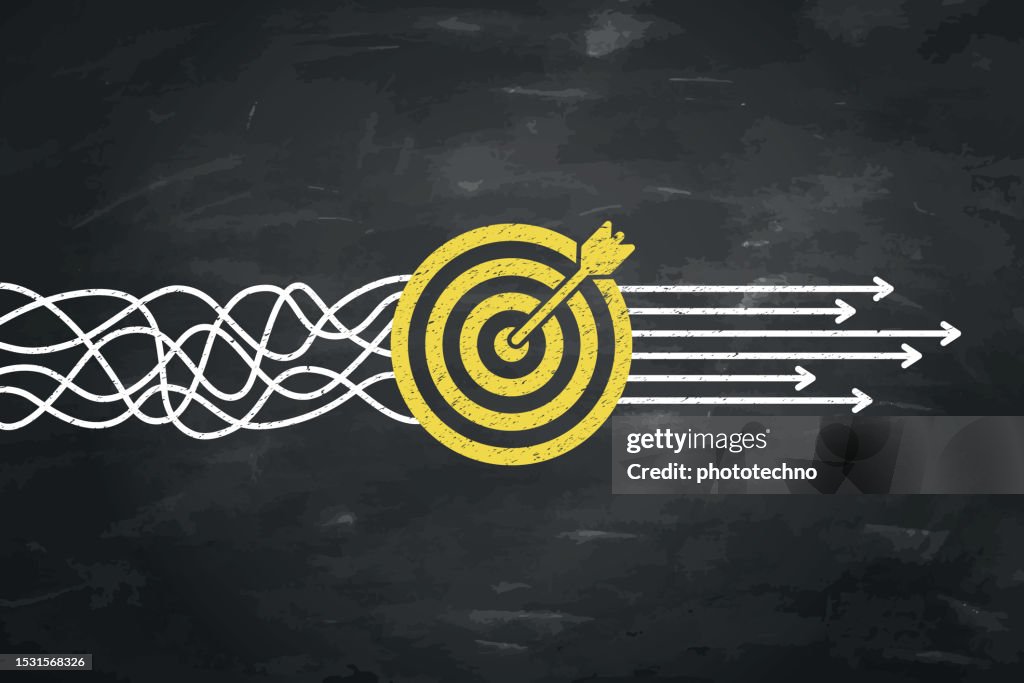 Goal Solution Concepts on Blackboard Background