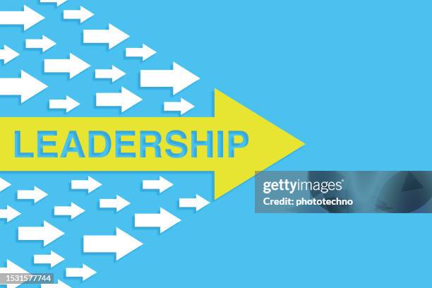 stockillustraties, clipart, cartoons en iconen met leadership concepts with arrows on blue background - true events