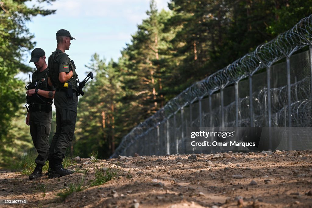 Lithuanian Guards Patrol Border With Belarus