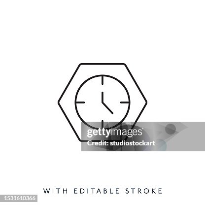 Clock line icon.Editable Stroke Clock line icon.Editable Stroke
