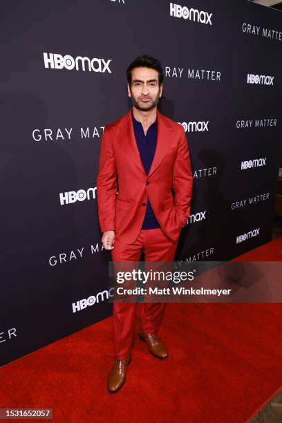 In this image released on July 10, Kumail Nanjiani attends the red carpet event for HBO Max's Project Greenlight Film for DocuSeries "Gray Matter" at...