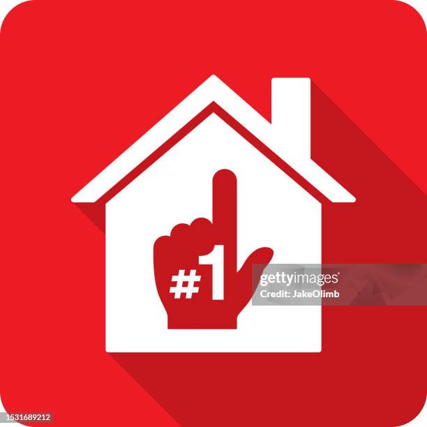 house number one hand icon silhouette - pep rally stock illustrations