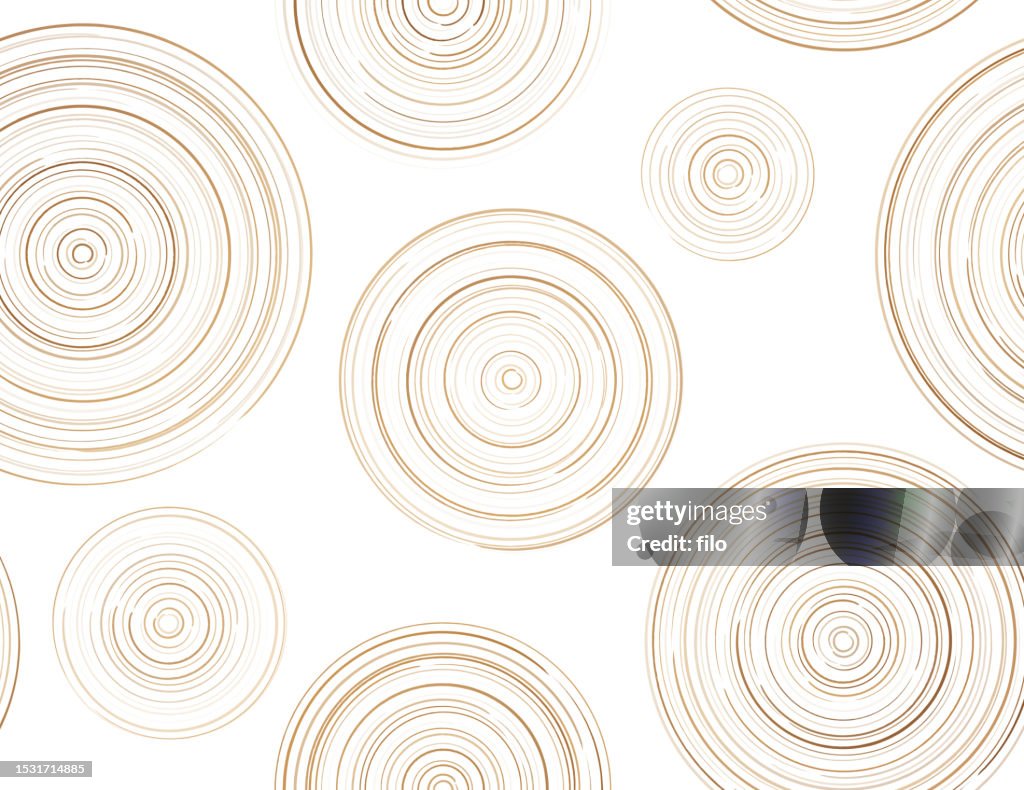 Goldener Luxus-Baumring-Kreis-Wellenlinien-Hintergrund