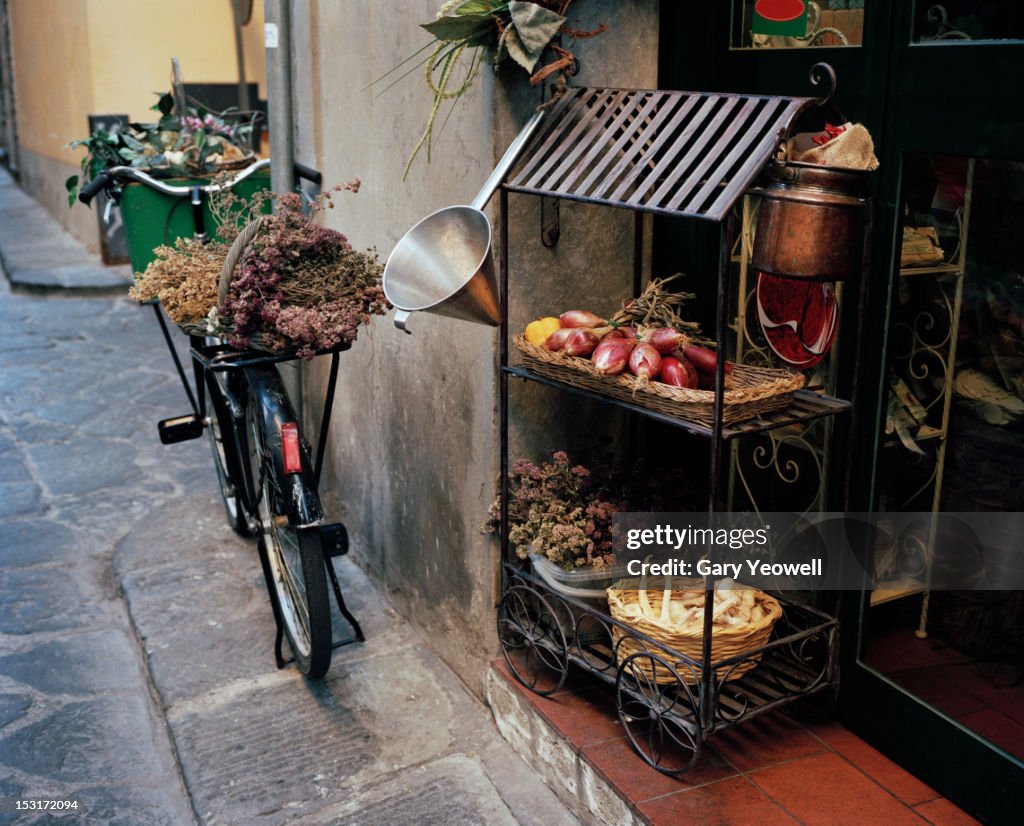 View outside a traditional food shop