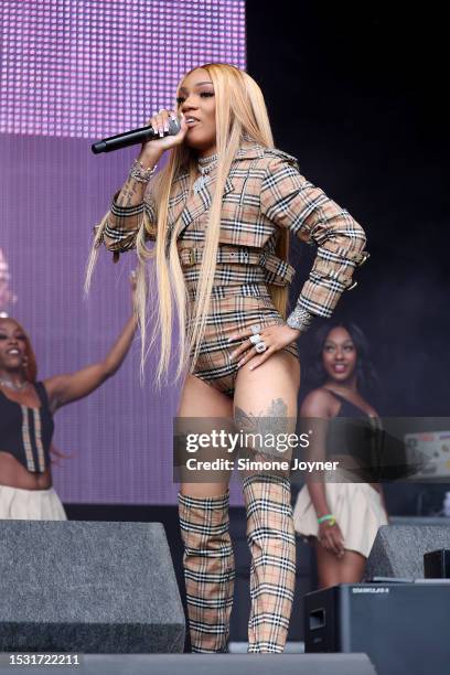 GloRilla performs live on stage during day three of Wireless Festival 2023 at Finsbury Park on July 09, 2023 in London, England.