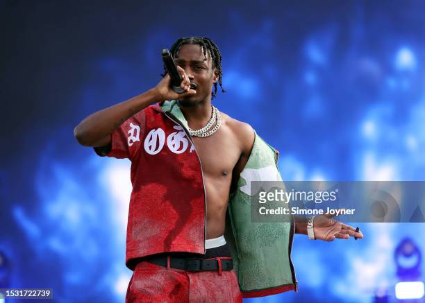 Lil Tjay performs live on the main stage during day three of Wireless Festival 2023 at Finsbury Park on July 09, 2023 in London, England.