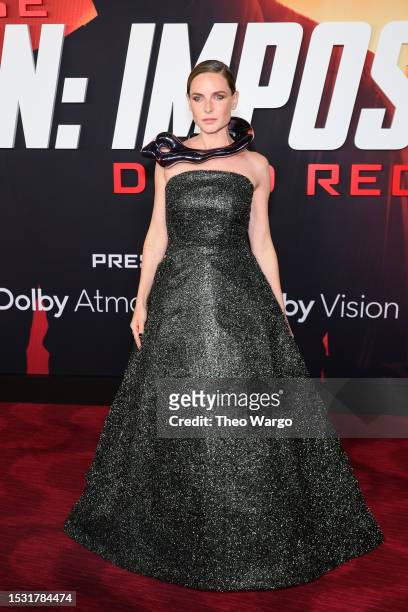 Rebecca Ferguson attends the "Mission: Impossible - Dead Reckoning Part One" New York Premiere at Rose Theater, Jazz at Lincoln Center on July 10,...