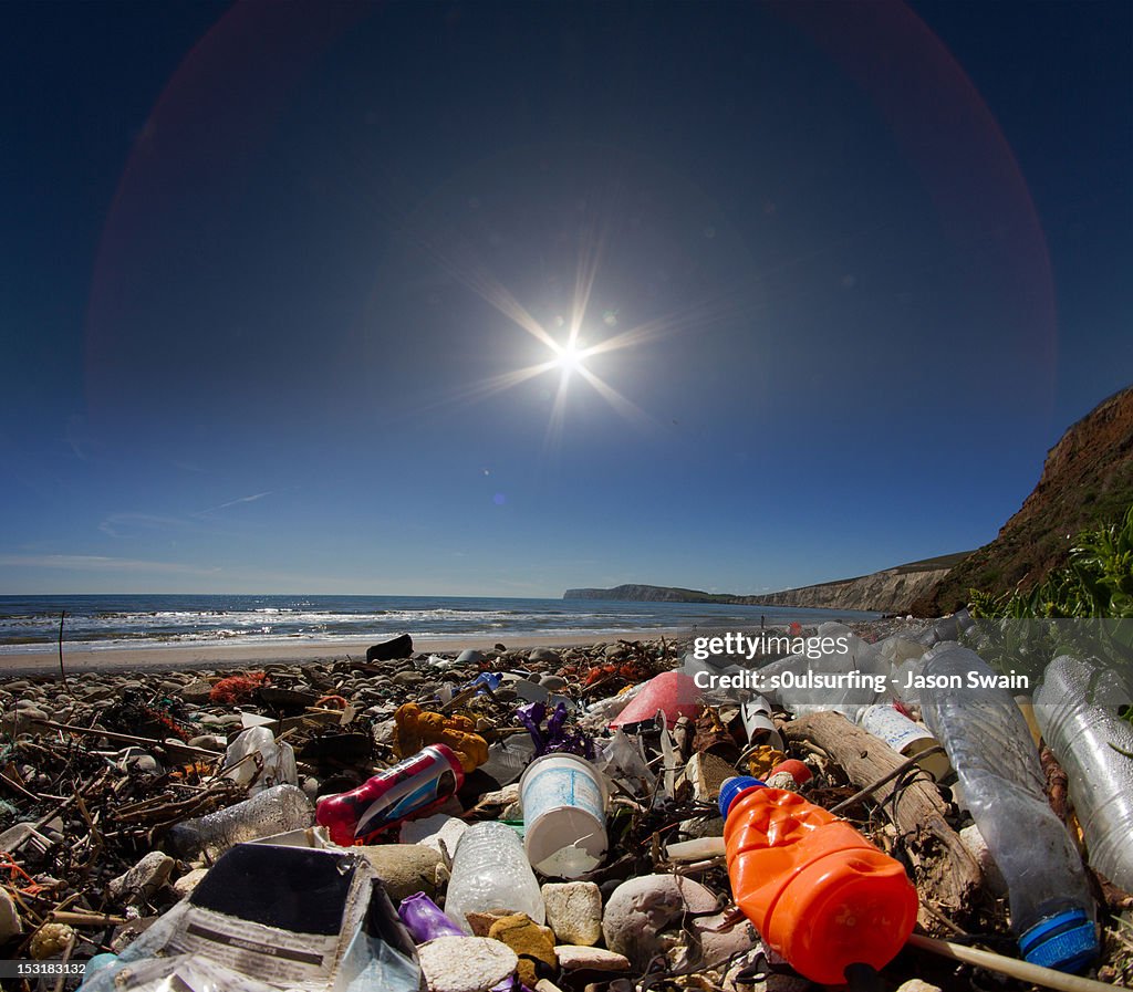 Waste on beach