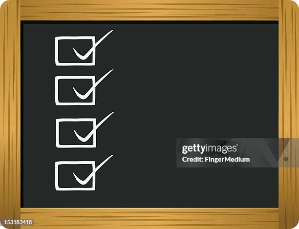 checklist - easel stock illustrations