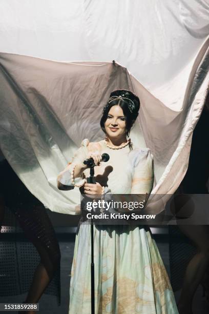 Lana Del Rey performs on stage at L'Olympia on July 10, 2023 in Paris, France.