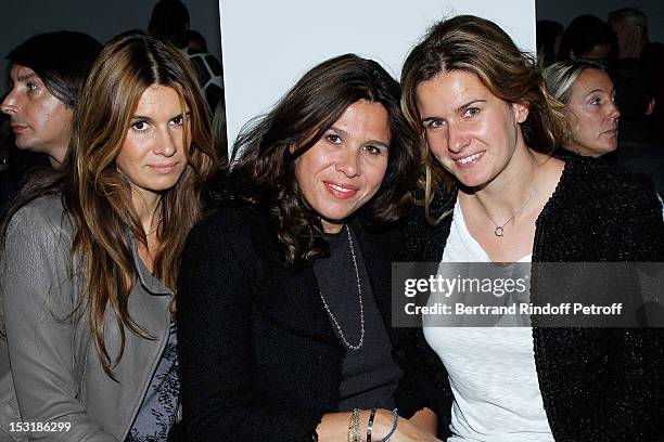 Alexandra Hallyday-Pastor, Delphine Pastor and Emilie Pastor attend the Giambattista Valli Spring / Summer 2013 show as part of Paris Fashion Week on...