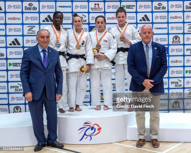 Under 57kg medallists L-R: Silver; Deniba Konare Sissoko , Gold; Maylis Rozan , Bronzes; Ammi Takahashi and Maud Lavrijssen during the 2023...