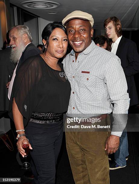 Dee C. Lee and actor Vas Blackwood attend the Breast Cancer Campaign 'Action' Month launch party at Vertigo 42 on October 1, 2012 in London, England.