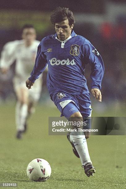 Gianfranco Zola of Chelsea in action during the FA Carling Premier league match between Leeds Utd and Chelsea at Elland Road in Leeds. Leeds won 2-0....
