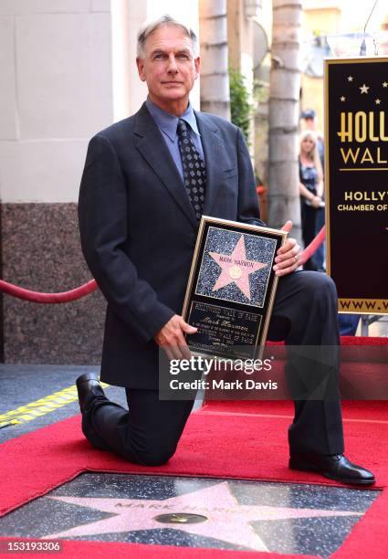 Actor Mark Harmon is honored with the 2,482nd star on the Hollywood Walk of Fame on October 1, 2012 in Hollywood, California.