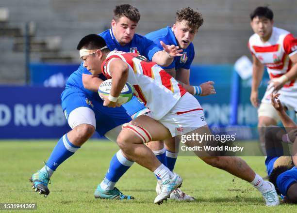 Tenta Kobayashi of Japan during the World Rugby U20 Championship 2023, 11th place play-off match between Italy and Japan at Danie Craven Stadium on...