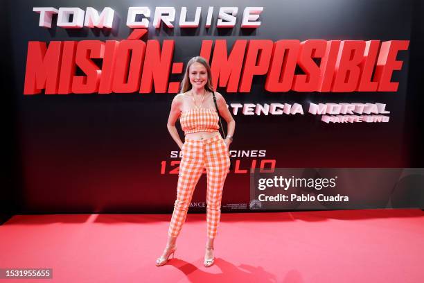 Esmeralda Moya attends "Mision: Imposible Sentencia Mortal- Parte 1" Premiere on July 10, 2023 in Madrid, Spain.