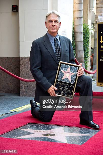 Actor Mark Harmon is honored with a Star on the Hollywood Walk Of Fame on October 1, 2012 in Hollywood, California.