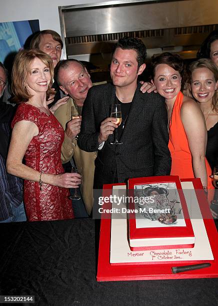 Cast members Jane Asher, Benjamin Askew, director Ian Talbot, cast members Mathew Horne, Charlie Clemmow and Ellie Beaven attend an after party...