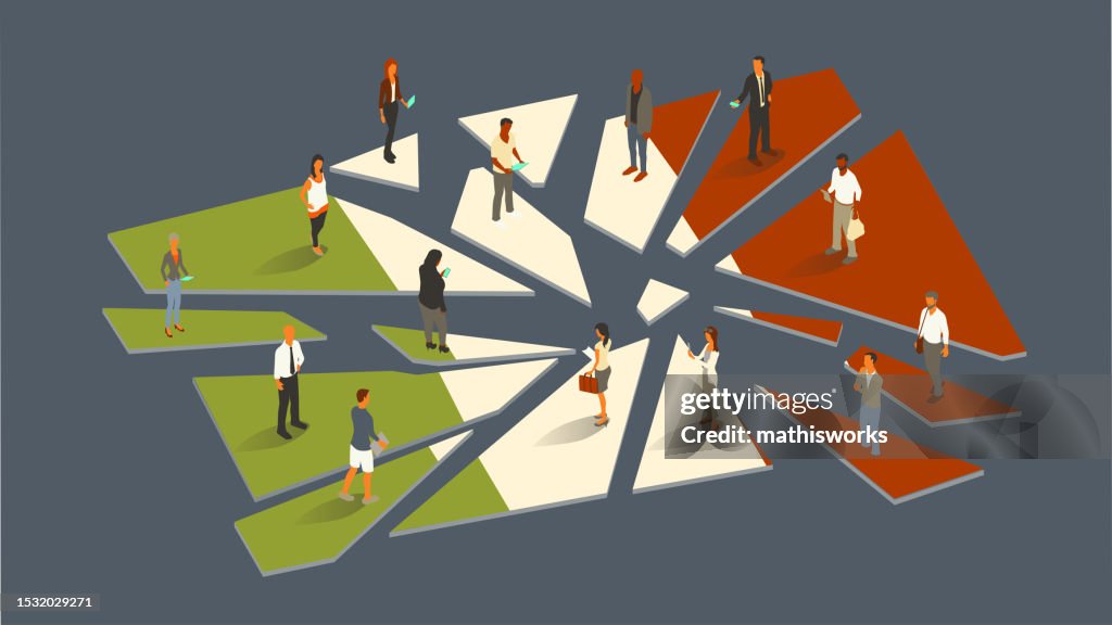Illustrazione dell'Italia in frantumi