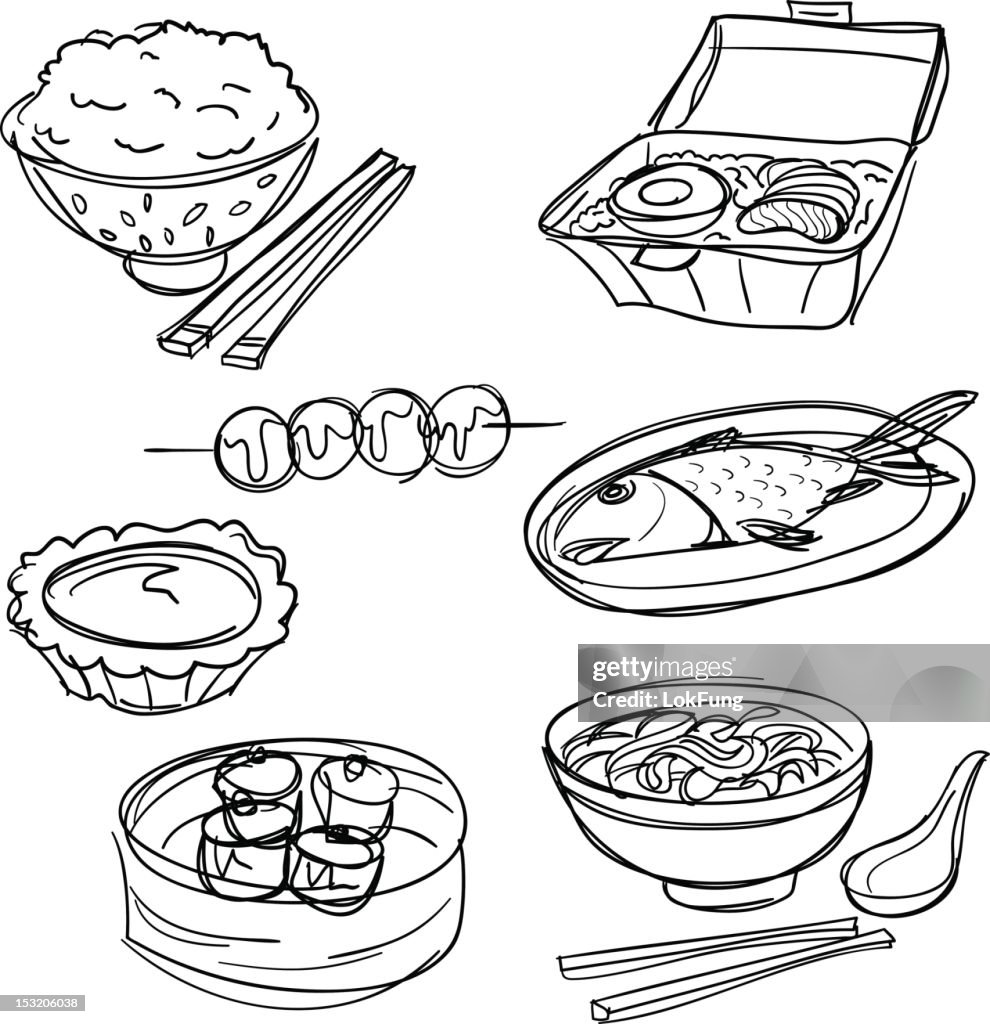Food collection in Black and White