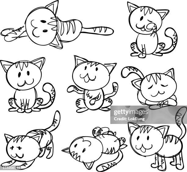 animal cat - animal hand stock illustrations