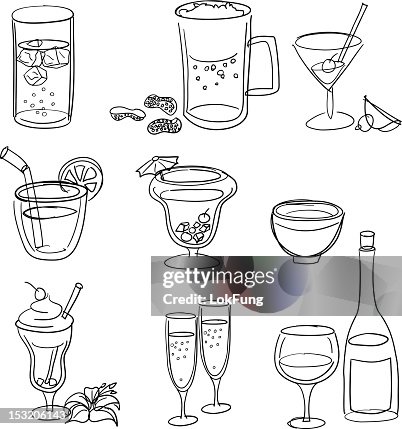 Drinks Line Art Set Drinks Line Art Set