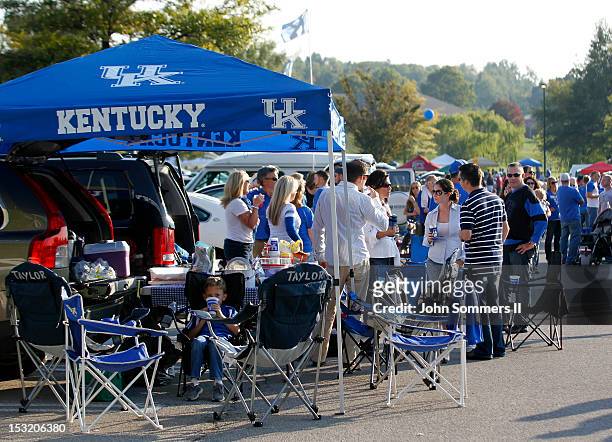 Kentucky Wildcats fans tailgate before game against South Carolina Gamecocks at Commonwealth Stadium on September 29, 2012 in Lexington, Kentucky.