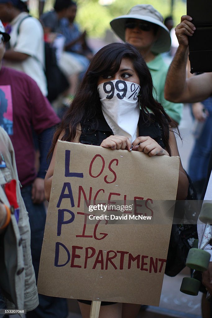 Occupy Los Angeles Holds March And Rally On One-Year Anniversary