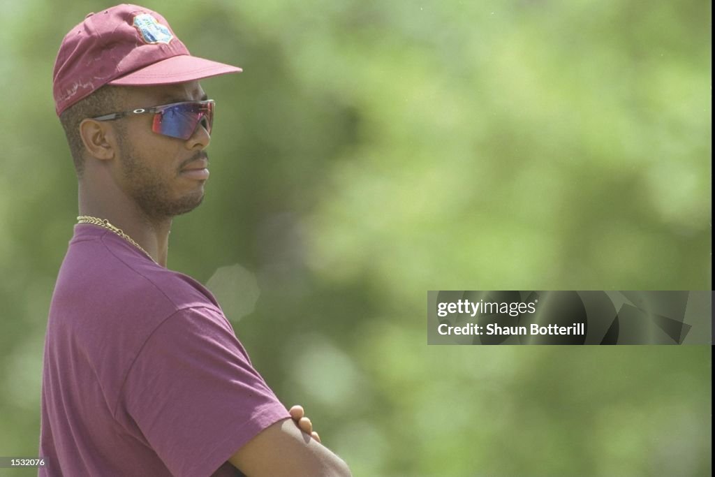 A portrait of West Indian fast bowler Courtney Walsh