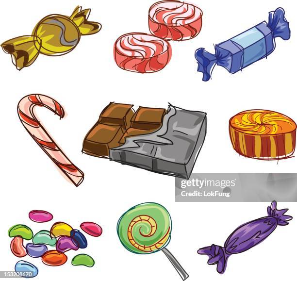 farbe bonbon-kollektion - karamell stock-grafiken, -clipart, -cartoons und -symbole