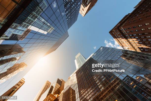 office skysraper in the sun - below stock pictures, royalty-free photos & images