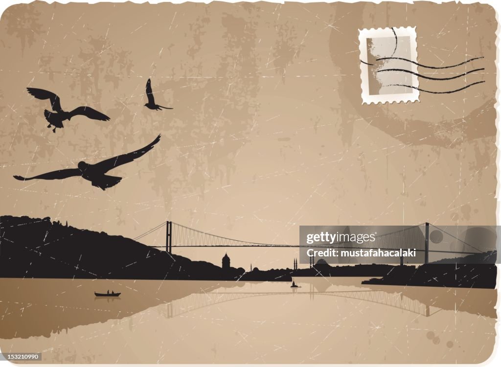 Vintage Istanbul Postkarte