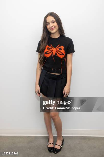 Olivia Rodrigo visits the SiriusXM studios in Los Angeles on July 10, 2023 in Los Angeles, California.