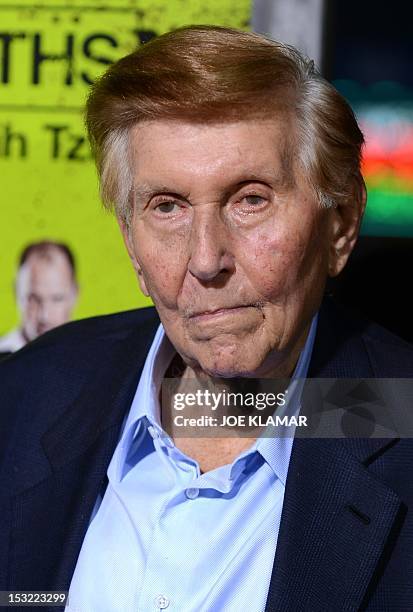 Execitve Chairman and CEO of Viacom and CBS Corporation Sumner Redstone arrives at the premiere of CBS Films' 'Seven Psychopaths' at Mann Bruin...