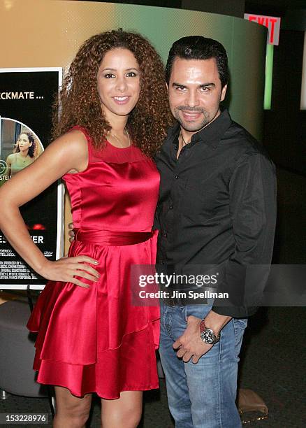 Actors Yvonne Maria Schaefer and Manny Perez attend the "Keep Your Enemies Closer: Checkmate" screening at the School of Visual Arts Theater on...